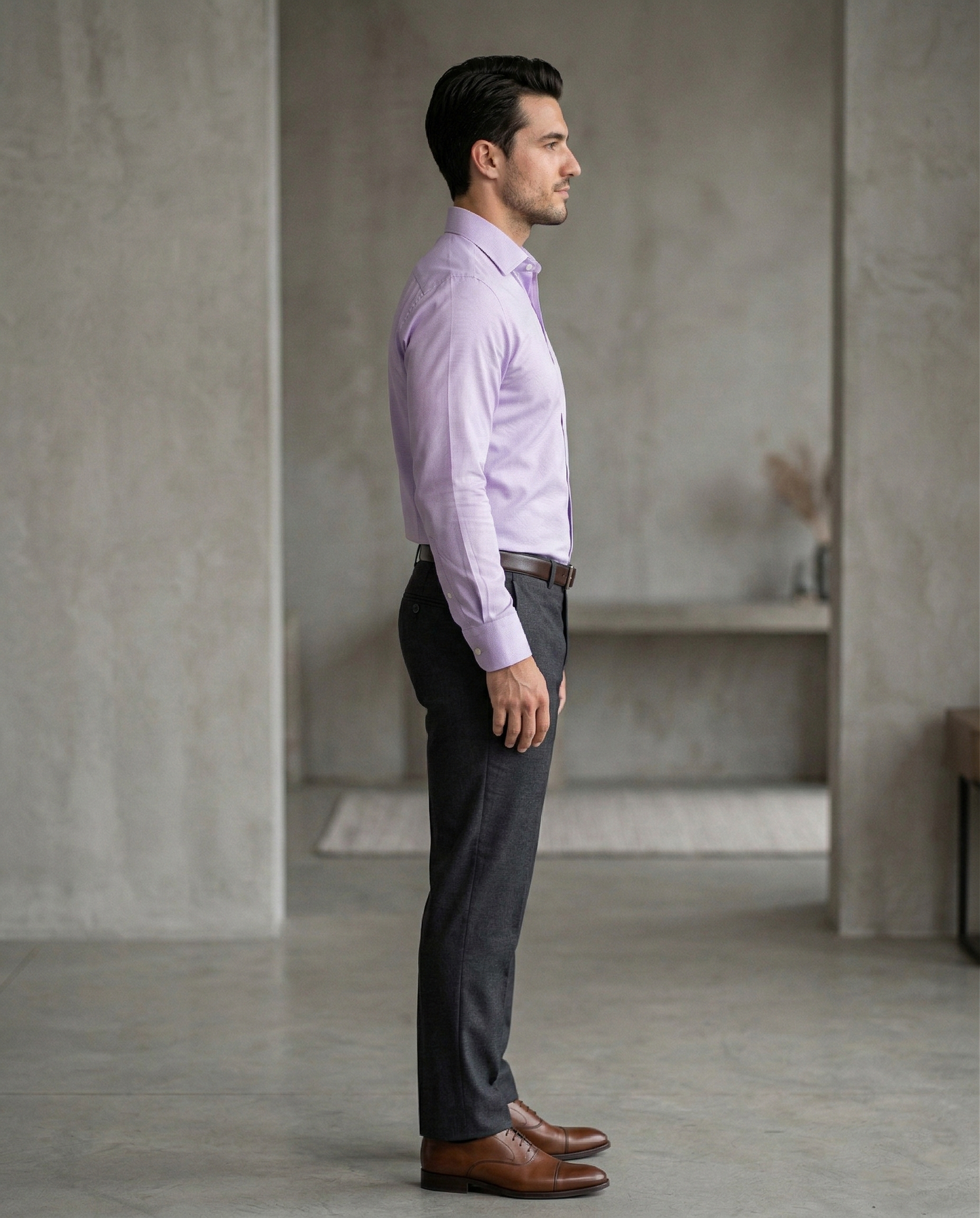 Men'sLavender Formal Shirt | Premium Slim Fit Full Sleeve Office Wear Shirt