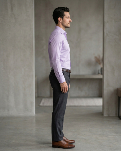 Men'sLavender Formal Shirt | Premium Slim Fit Full Sleeve Office Wear Shirt