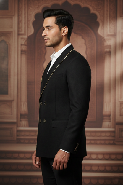 Men'sBlack Scorpion Embroidered Blazer