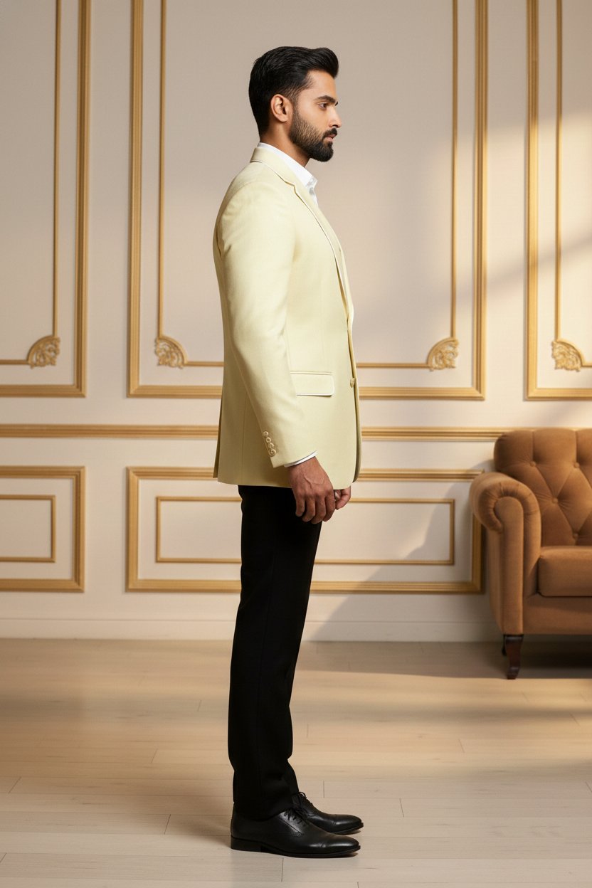 The Pale Lemon Piping-Detail Blazer