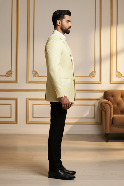 The Pale Lemon Piping-Detail Blazer