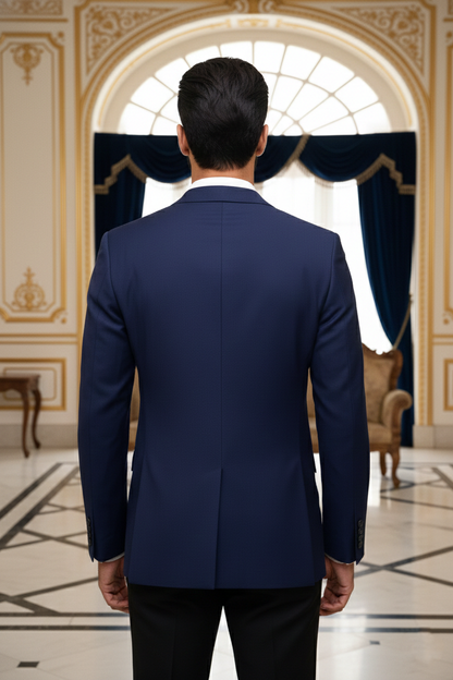Men's Premium Royal Blue Jacquard Blazer