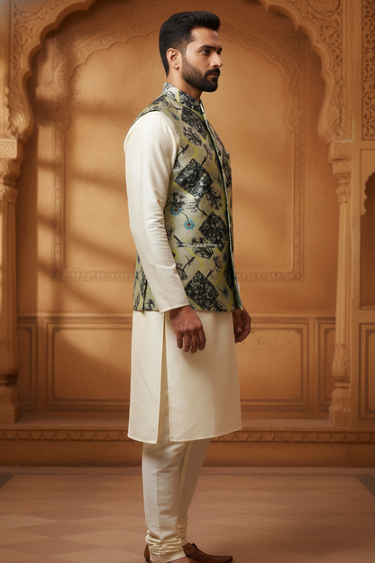 Artisanal Geometry: The Modern Interpretive Nehru Jacket
