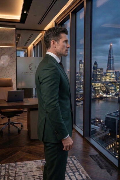 Elite Hunter Green Slim-Fit Italian Business Suit