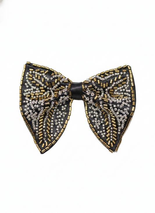 Gilded Ray: Hand-Embroidered Butterfly Bow Tie