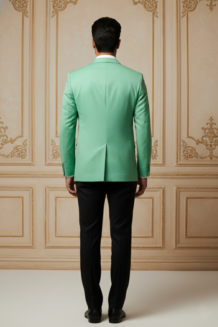 Men's Slim-Fit Mint Green Modern Party Blazer