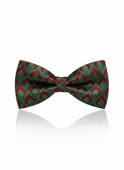 The Crimson Forest: Artisan Black-Stitched Bow Tie