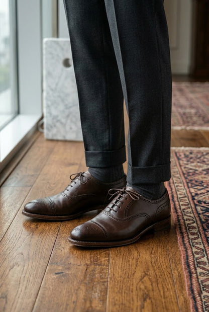 Premium Brown Leather Brogue Formal Shoes
