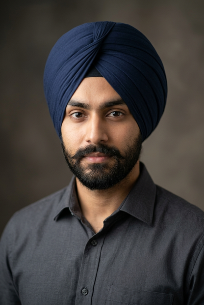Men'sNavy Blue Formal Turban (Sikh Style)