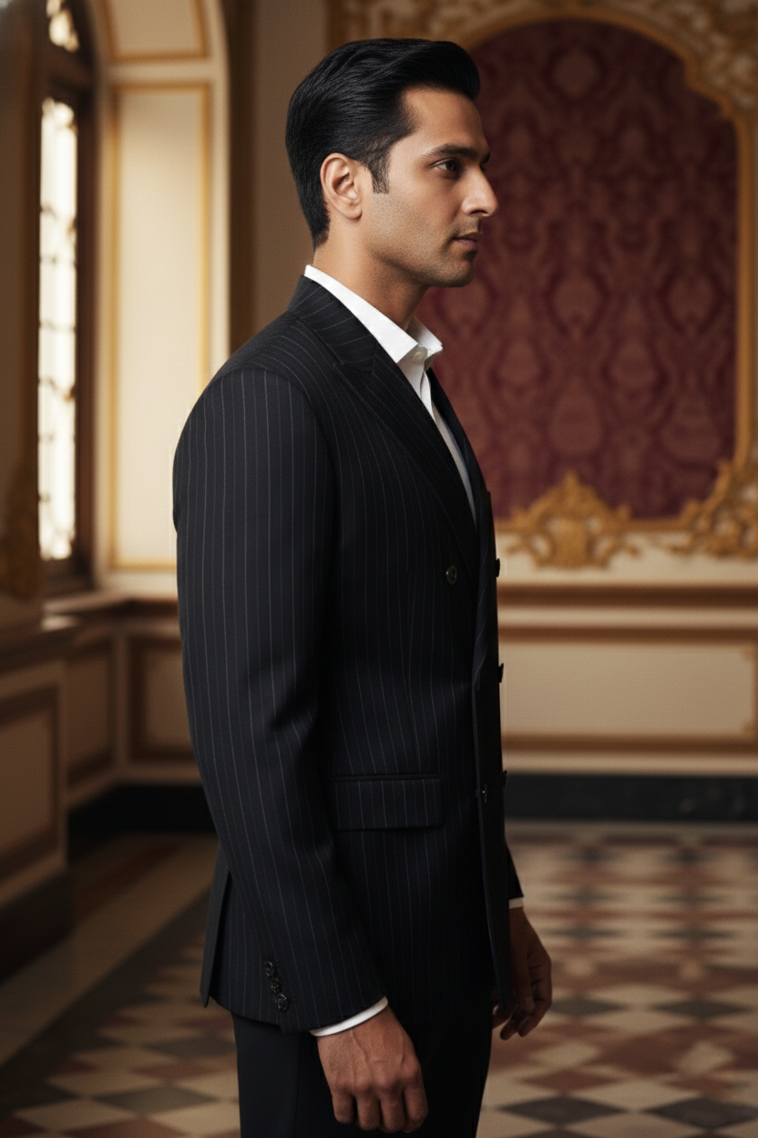 Classic Pinstripe Double-Breasted Suit