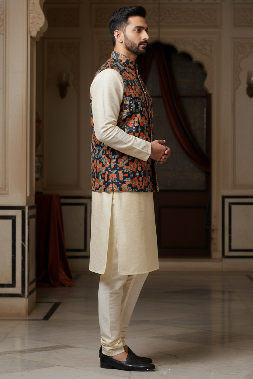 Geometric Grandeur: A Contemporary Ethnic Fusion