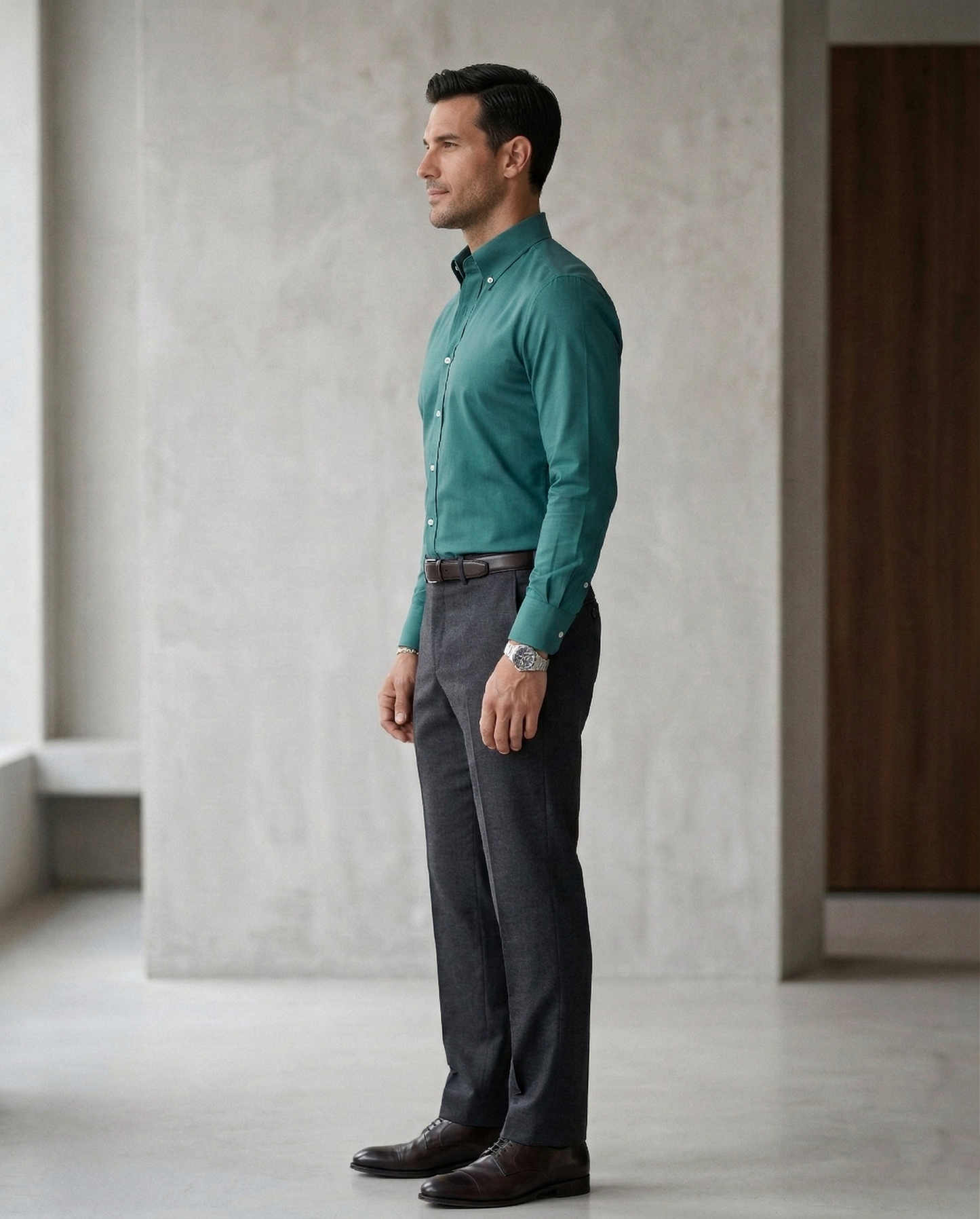 Men'sTeal Formal Shirt | Cotton Blend Business & Party Wear Shirt for Men