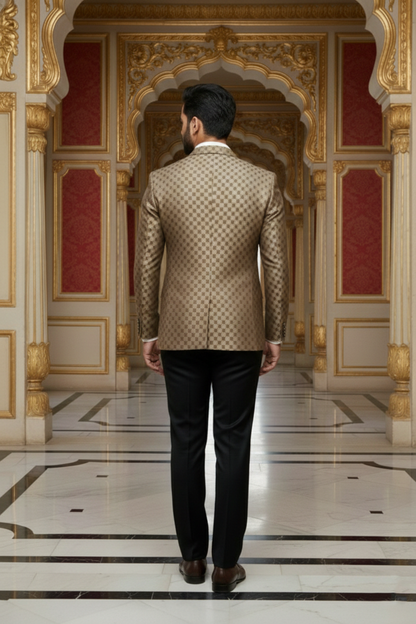 Men's Premium Gold Jacquard Blazer