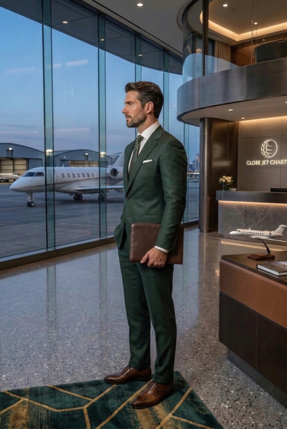 Men'sElite Tailored Forest Green Business Suits