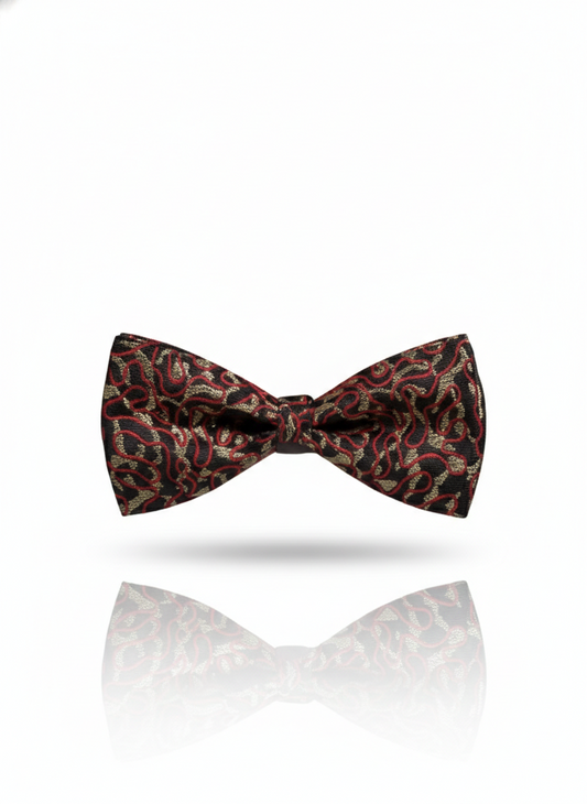 The Regal Monarch: Maroon & Gold Hand-Embellished Bow Tie