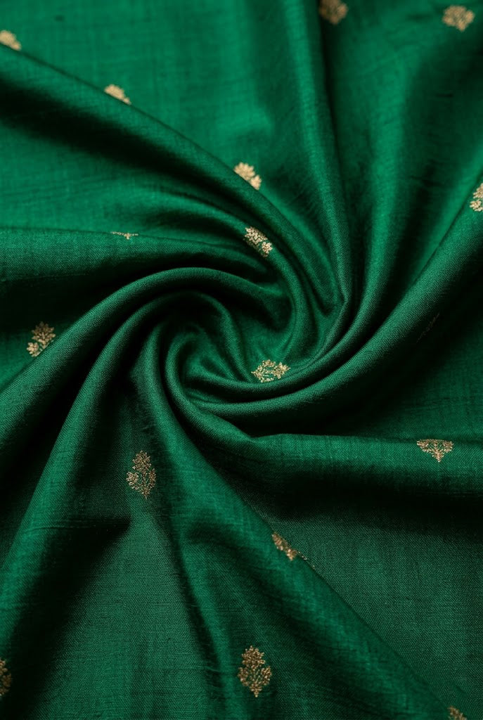Royal Emerald Green Silk Groom Turban with Gold Booti