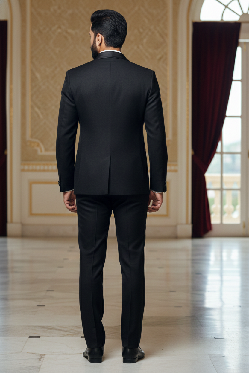 Black Tuxedo Jacket with Satin Shawl Lapel