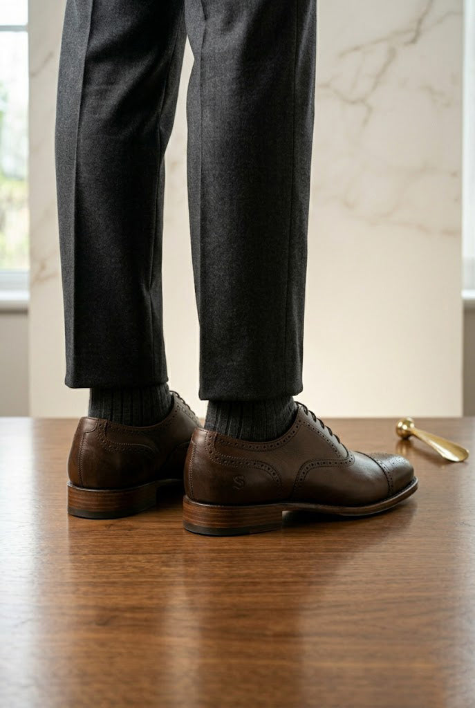 Premium Brown Leather Brogue Formal Shoes