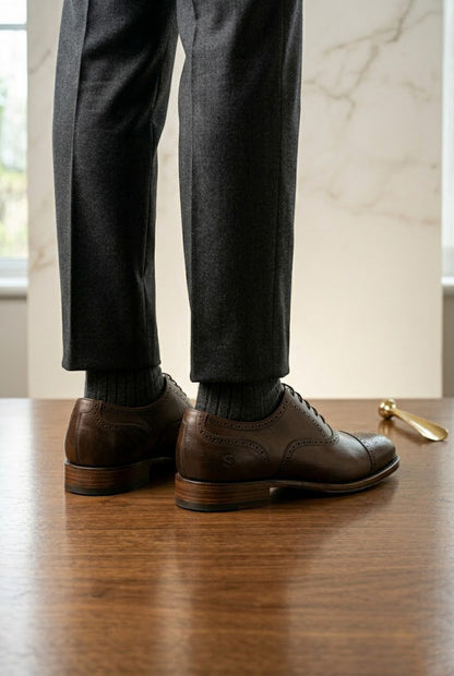 Premium Brown Leather Brogue Formal Shoes