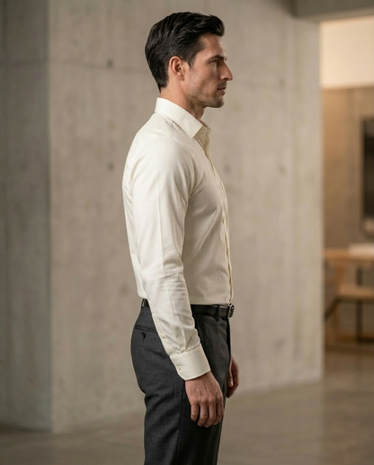 Ivory Formal Shirt for Men | Premium Cotton Blend