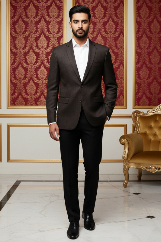 Dark Two-Button Classic Suit Jacket
