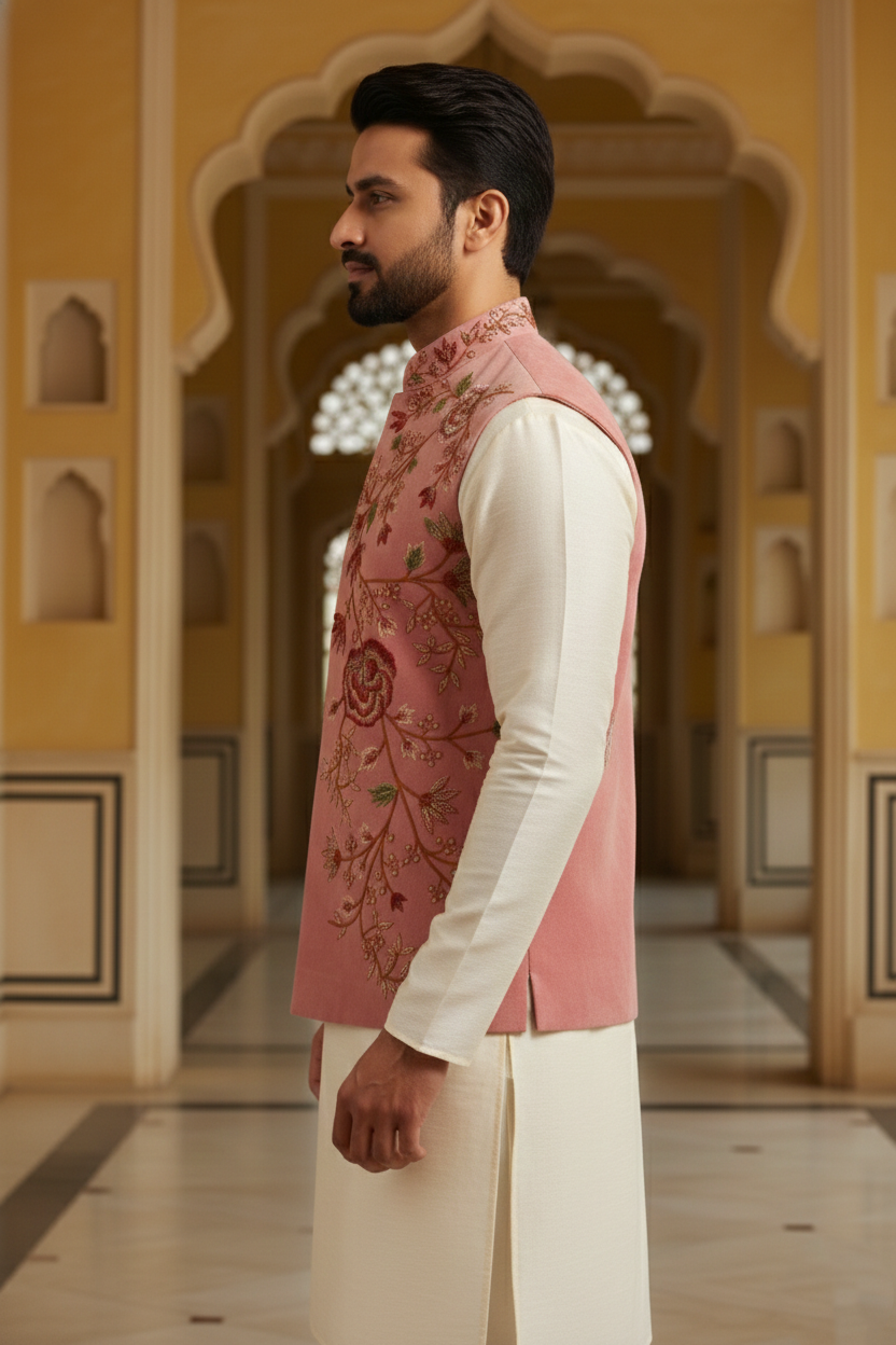 Blush Ornate Embroidered Jacket