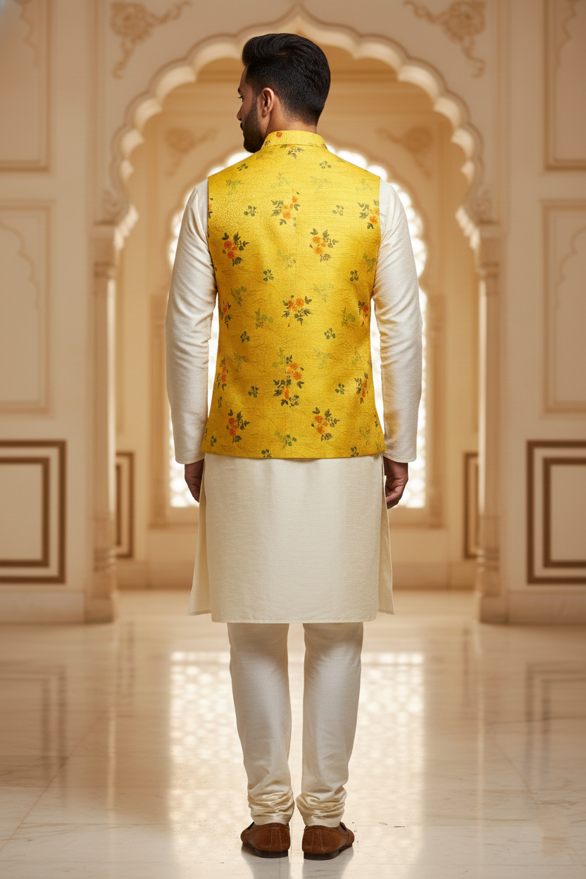 Title: The Radiance of Tradition: Contemporary Men’s Festive Ethnic Wear