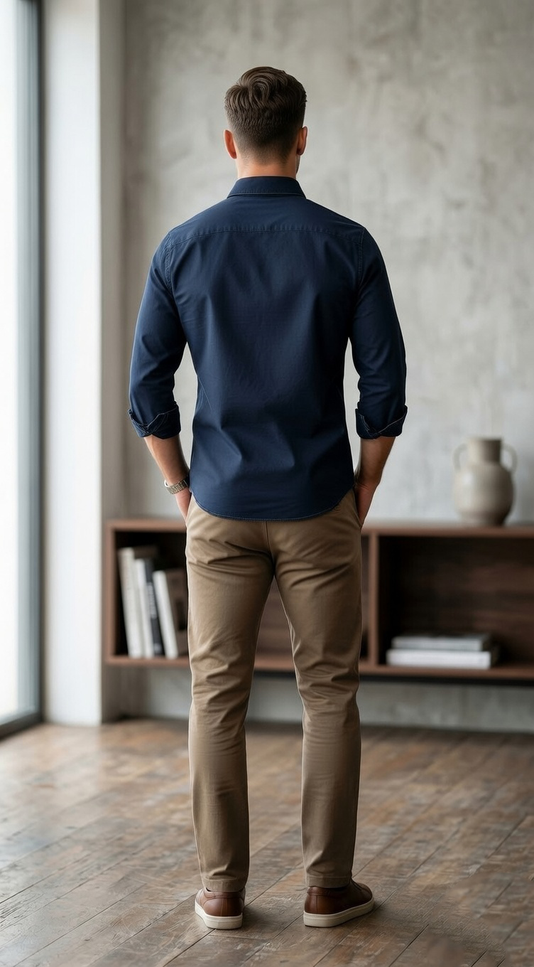 Men'sCasual Button-Down Oxford in Midnight Navy