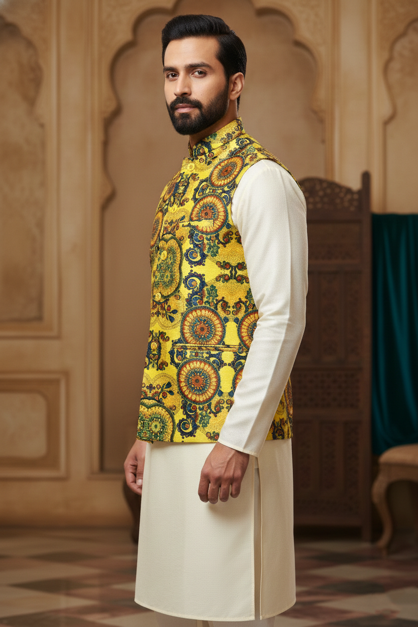 Title: Kaleidoscope Tradition: The Ornate Mandala Nehru Ensemble