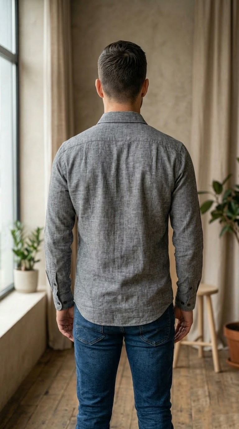 Men'sDark Grey Casual Shirt