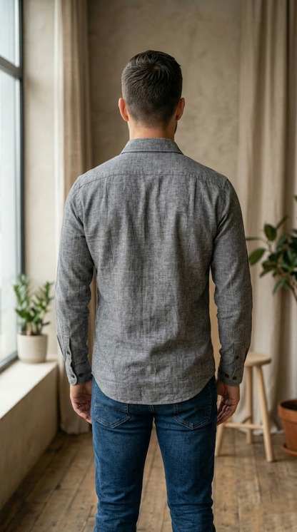 Men'sDark Grey Casual Shirt