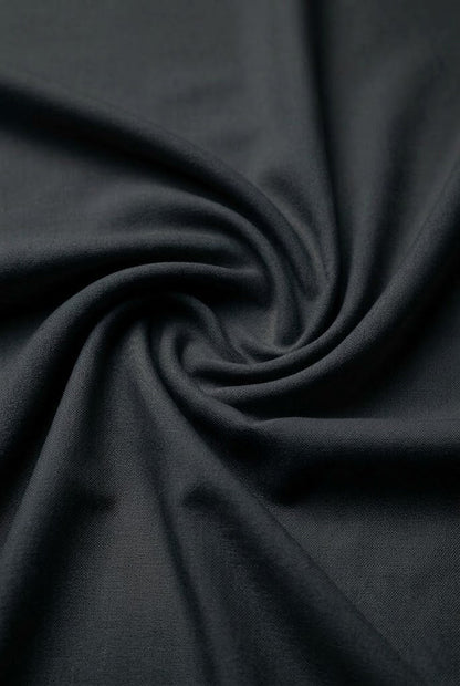 Midnight Black Formal Turban , Luxe Pleated Stretch