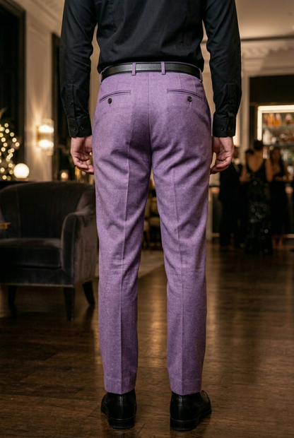 Lavender Mist Slim-Fit Premium Partywear Trousers