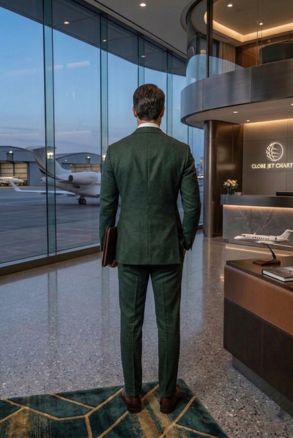 Men'sElite Tailored Forest Green Business Suits