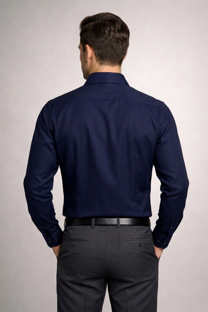 Men'sNavy Blue Formal Shirt | Premium Slim Fit Office Wear Shirt