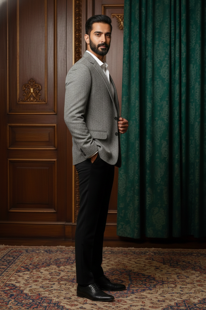 Men's Premium Jacquard Textured Slim Fit Blazer