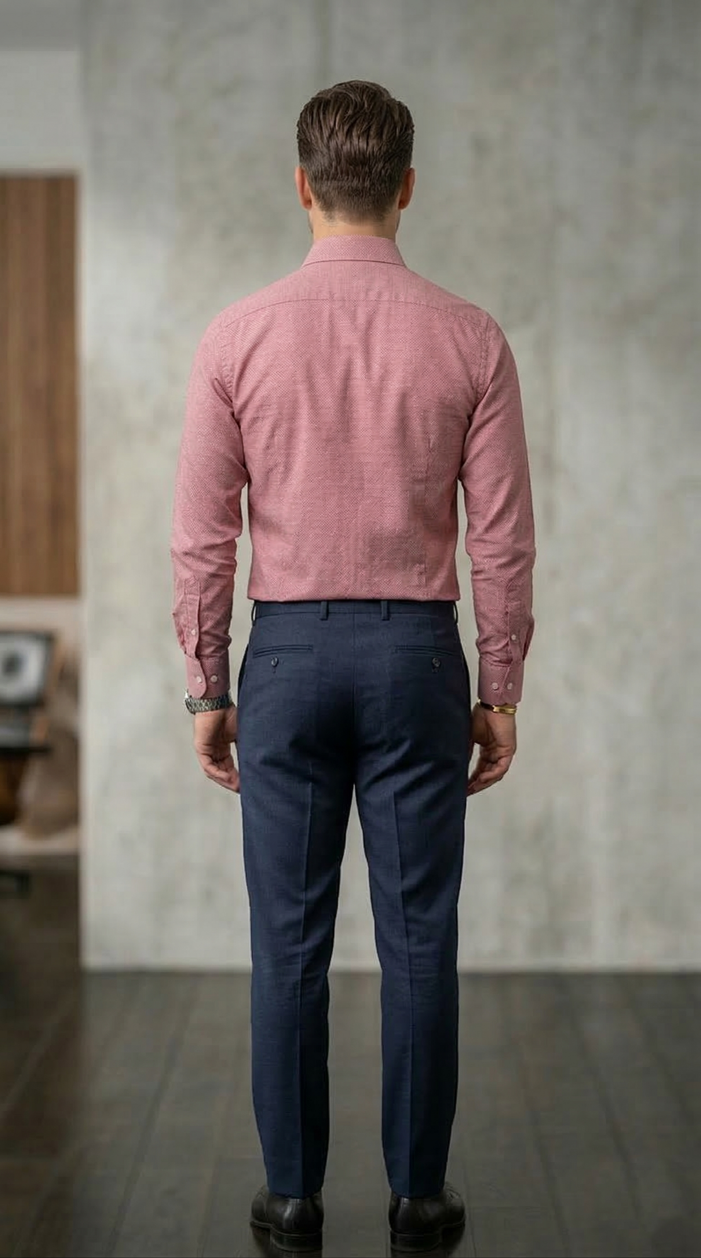 Men's Luxury Designer Slim-Fit Shirt-Down in Dusty Rose