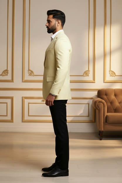 The Pale Lemon Piping-Detail Blazer