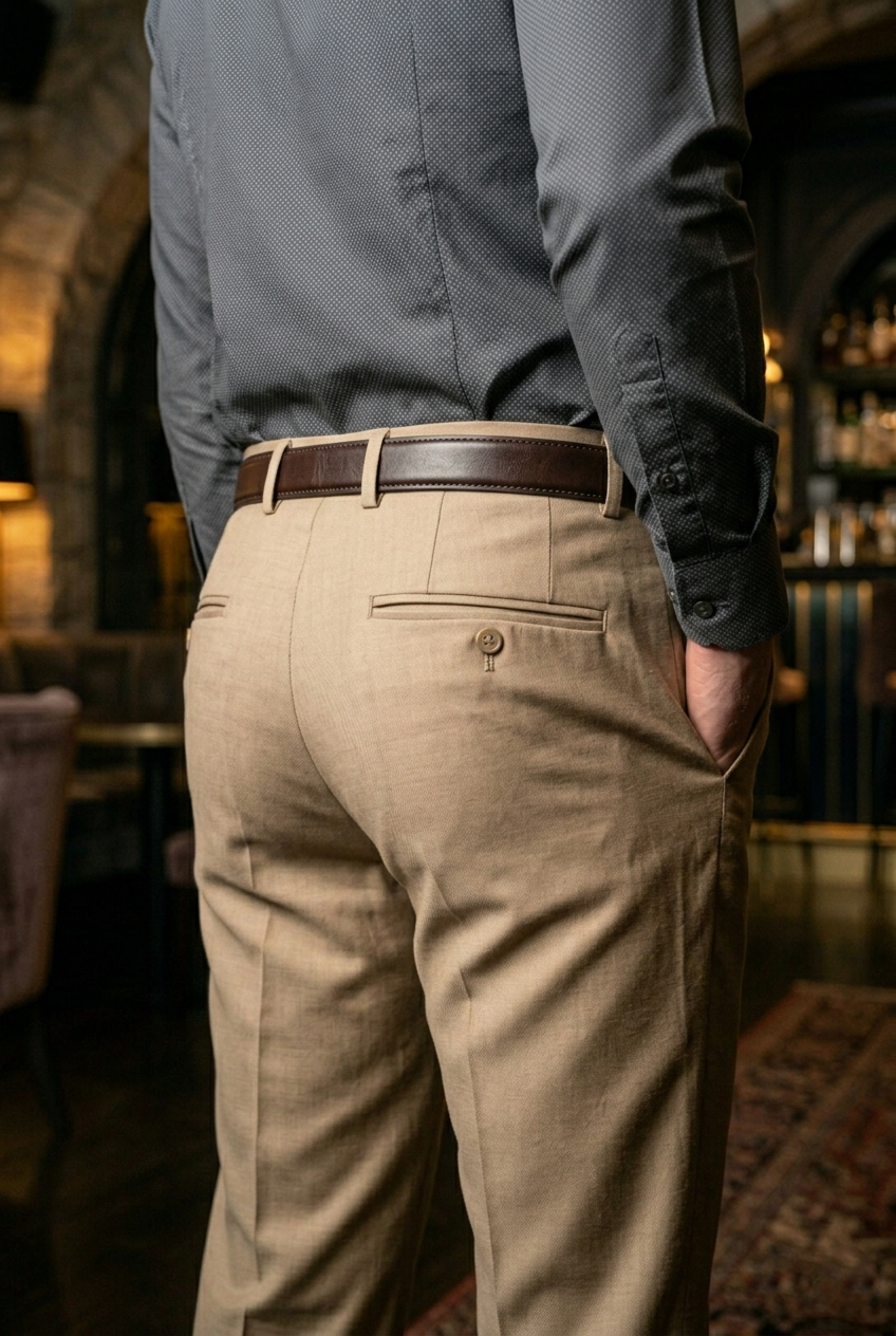 Sand Beige Slim-Fit Premium Luxury Trousers