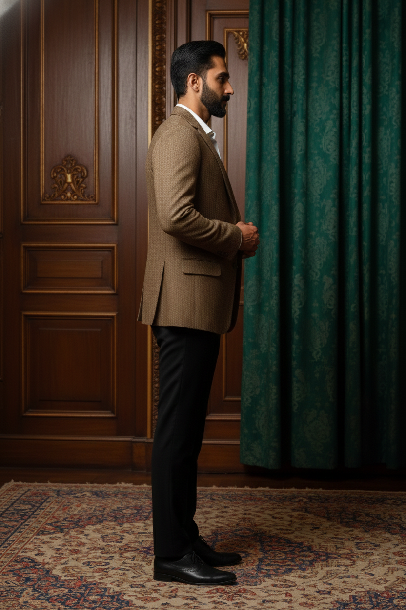 Men's Premium Slim Fit Jacquard Textured Blazer