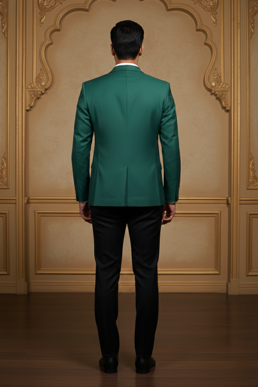 Men's Emerald Green Jacquard Premium Blazer