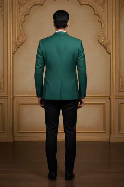 Men's Emerald Green Jacquard Premium Blazer