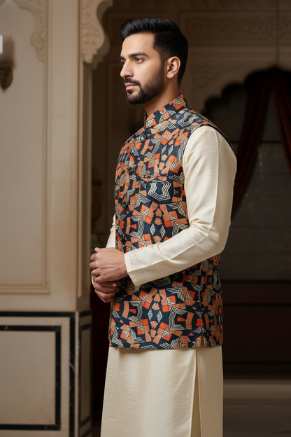 Geometric Grandeur: A Contemporary Ethnic Fusion
