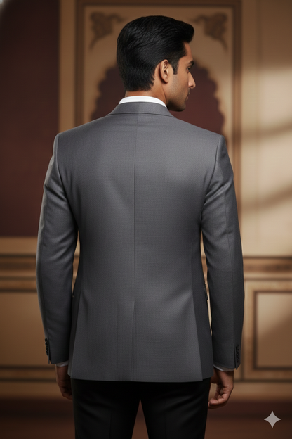Premium Men's 3-Piece Slim Fit Suit - Slate Grey