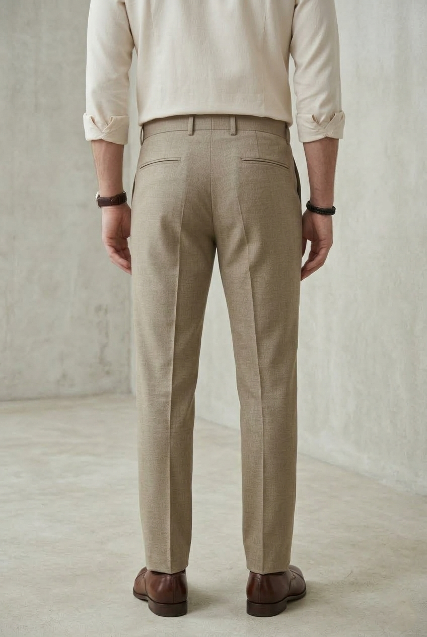 Men'sSand Linen-Blend Tailored Trousers