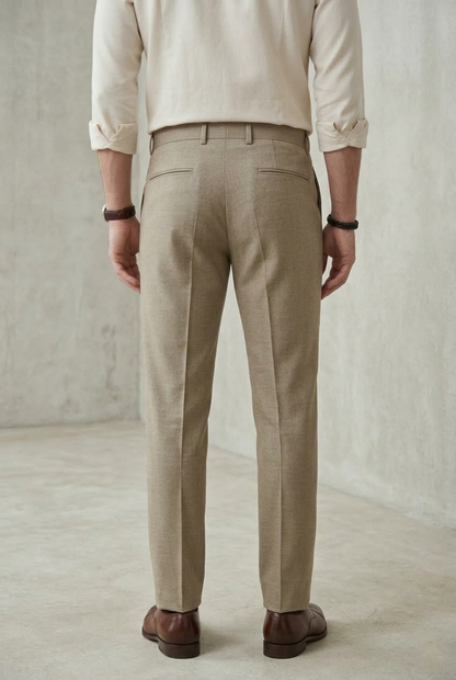 Men'sSand Linen-Blend Tailored Trousers