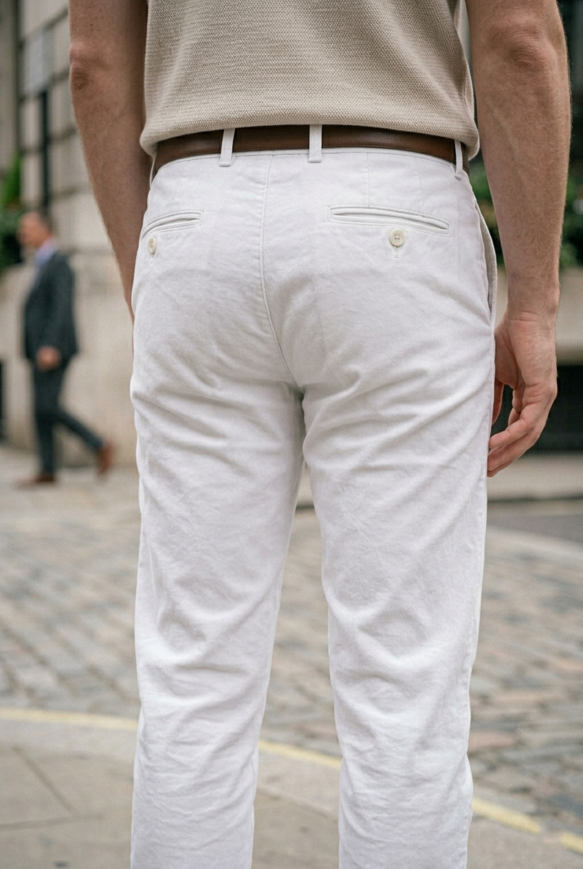 Slim-Fit Arctic White Chinos - Essential SuVBer Trousers