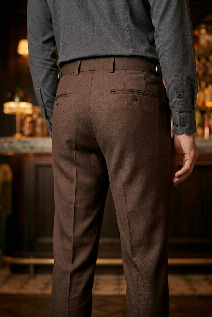 Tobacco Brown Slim-Fit Premium Partywear Trousers