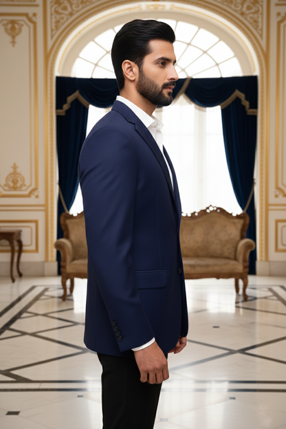 Men's Premium Royal Blue Jacquard Blazer