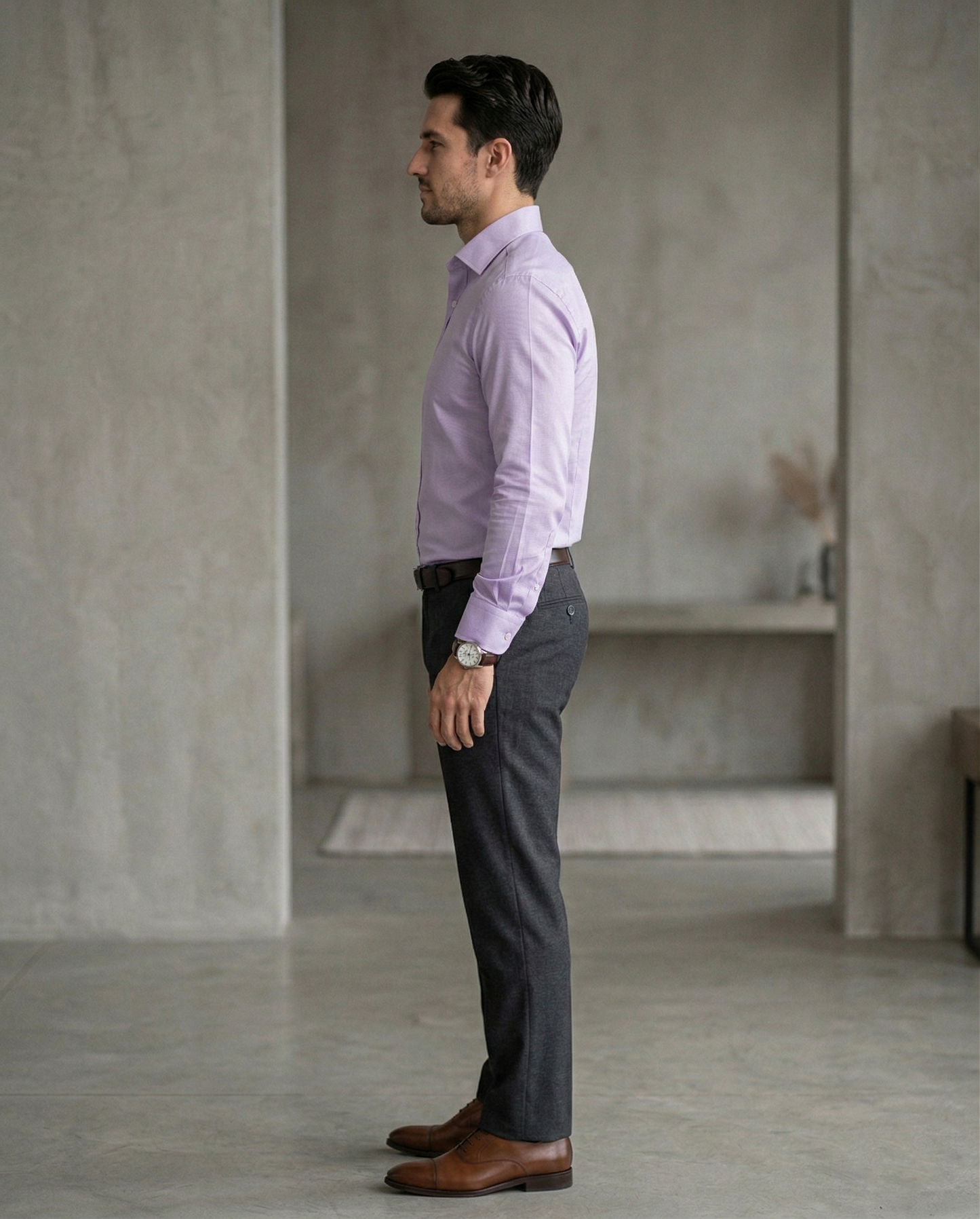 Men'sLavender Formal Shirt | Premium Slim Fit Full Sleeve Office Wear Shirt